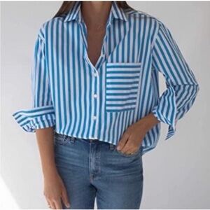 AYR the Deep End button down in Athens Blue